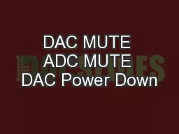 DAC MUTE ADC MUTE DAC Power Down
