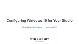 Configuring Windows 10 for Your Studio