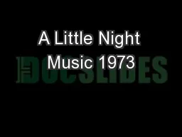 A Little Night Music 1973