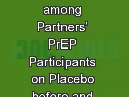 Comparison of Adherence among Partners’ PrEP Participants on Placebo before and after