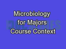 Microbiology for Majors Course Context