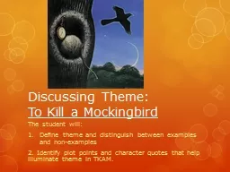 Discussing Theme:  To Kill a Mockingbird