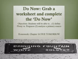 Do Now: Grab a worksheet and complete the ‘Do Now’