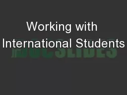 Working with International Students