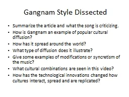 Gangnam Style Dissected Summarize the article and what the song is criticizing.