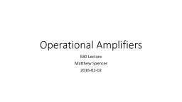 Operational Amplifiers E80 Lecture