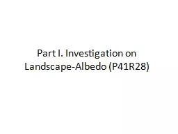 Part I. Investigation on
