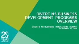 Divert NS Business Development Programs Overview