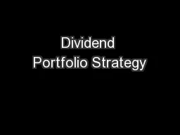 Dividend Portfolio Strategy