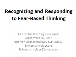 Recognizing and Responding to Fear-Based Thinking