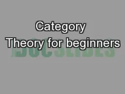 Category Theory for beginners
