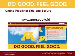www.umn.edu/cfd Online Pledging: Safe and Secure