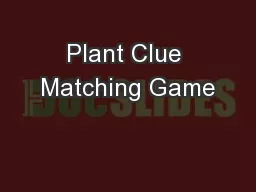 Plant Clue Matching Game