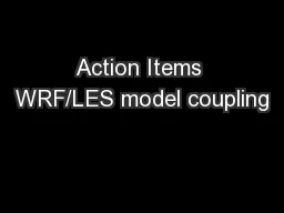 Action Items WRF/LES model coupling