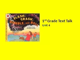 1 st  Grade Text Talk Unit