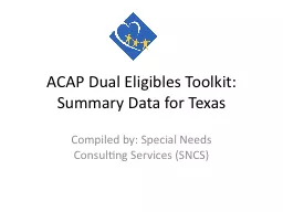 ACAP Dual  Eligibles  Toolkit: