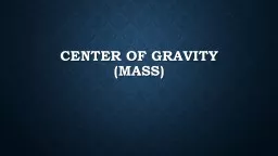 Center of Gravity (mass)
