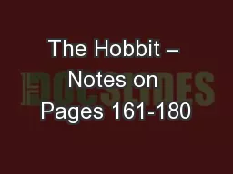 The Hobbit – Notes on Pages 161-180