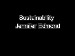 Sustainability Jennifer Edmond