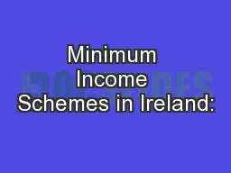 Minimum Income Schemes in Ireland: