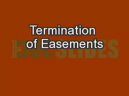 Termination of Easements