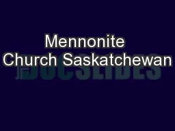 Mennonite Church Saskatchewan