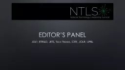 Editor’s Panel JDLT, ETR&D, JETS, Tech Trends, CITE,