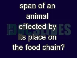 Does the life span of an animal effected by its place on the food chain?