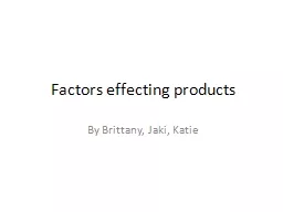 Factors effecting products