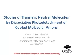 Studies of Transient Neutral Molecules by Dissociative