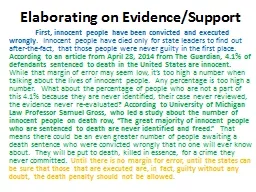 Elaborating on Evidence/Support