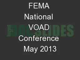 FEMA National VOAD Conference May 2013