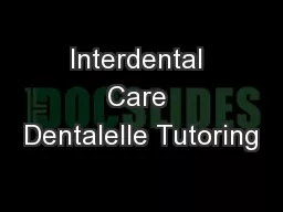 Interdental Care Dentalelle Tutoring