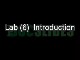 Lab (6)  Introduction