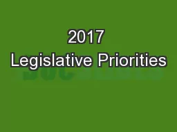 2017 Legislative Priorities