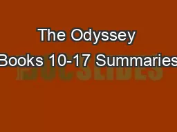 The Odyssey Books 10-17 Summaries