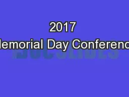 2017 Memorial Day Conference