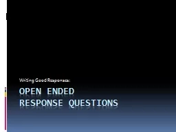 Open Ended  response questions