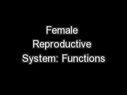 Female Reproductive System: Functions