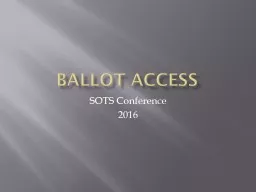 Ballot Access SOTS  Conference