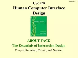 BBuckley -  1 CSc 238  Human Computer Interface Design