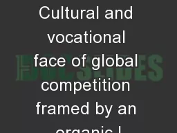 The context perspective : Cultural and vocational face of global competition framed by