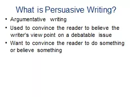 What is Persuasive Writing?