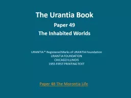 The Urantia Book Paper 49