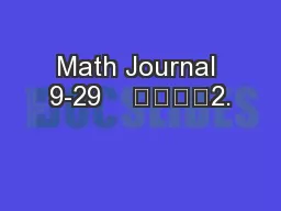 Math Journal 9-29    				2.