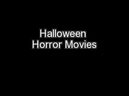 Halloween Horror Movies