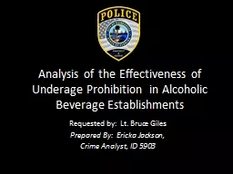 Analysis of the Effectiveness of Underage Prohibition in Alcoholic Beverage Establishments