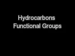 Hydrocarbons Functional Groups