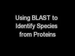 Using BLAST to Identify Species from Proteins