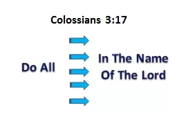 Do All In The Name Of The Lord